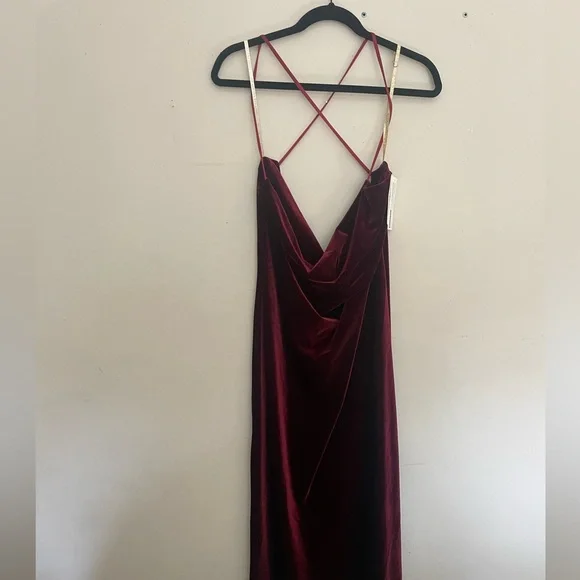Jenny Yo Dark Berry Velvet Midi Dress